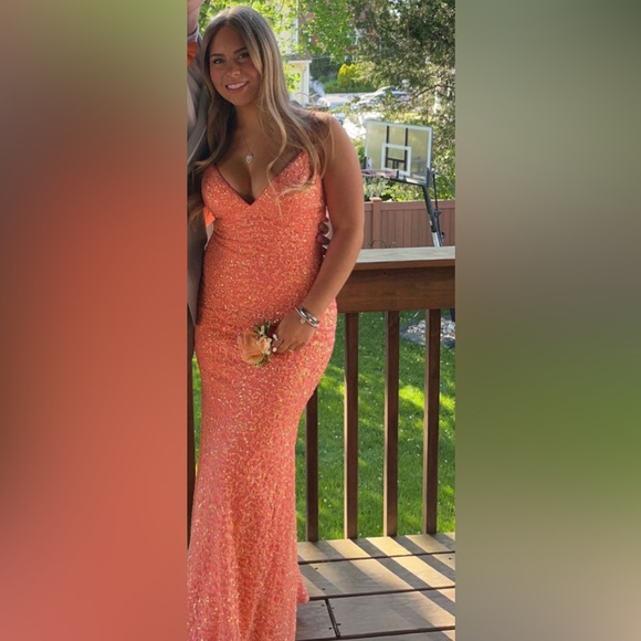 orange/salmon color Prom Dress - Picture 5 of 5